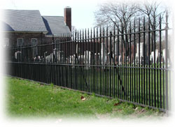 the cemetery fence